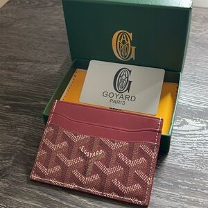 Goyard Red and White Card Holder